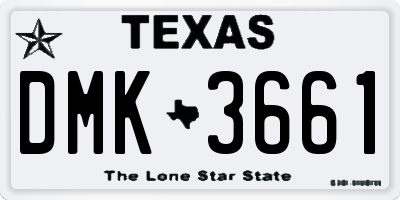 TX license plate DMK3661