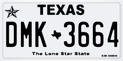 TX license plate DMK3664