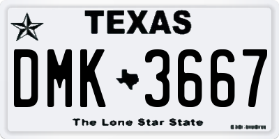 TX license plate DMK3667