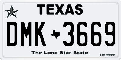 TX license plate DMK3669