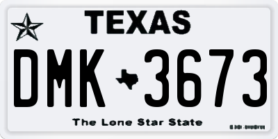 TX license plate DMK3673