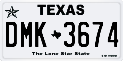 TX license plate DMK3674