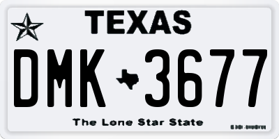 TX license plate DMK3677