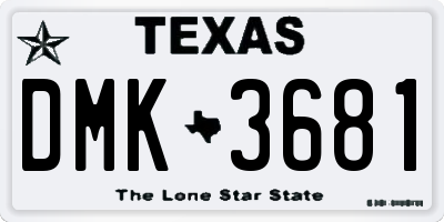 TX license plate DMK3681