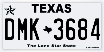 TX license plate DMK3684