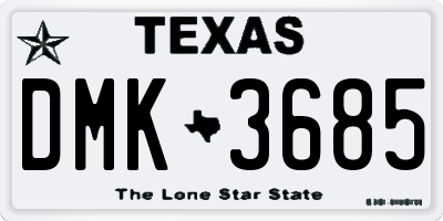 TX license plate DMK3685