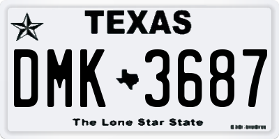 TX license plate DMK3687