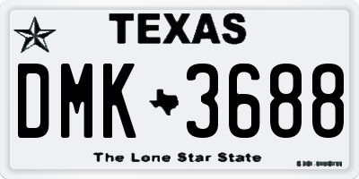 TX license plate DMK3688