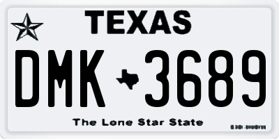 TX license plate DMK3689