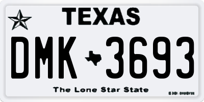 TX license plate DMK3693