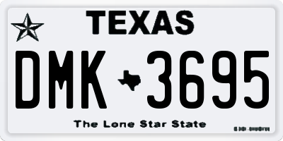 TX license plate DMK3695