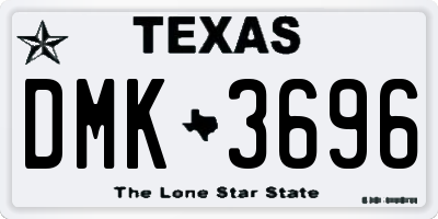 TX license plate DMK3696