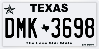 TX license plate DMK3698
