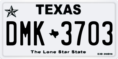 TX license plate DMK3703