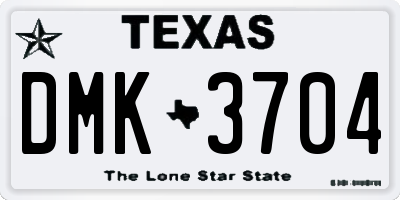 TX license plate DMK3704