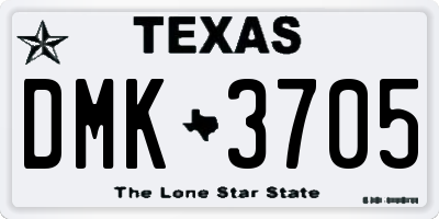 TX license plate DMK3705