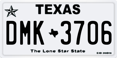 TX license plate DMK3706