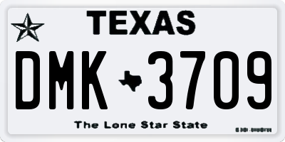 TX license plate DMK3709