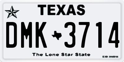 TX license plate DMK3714