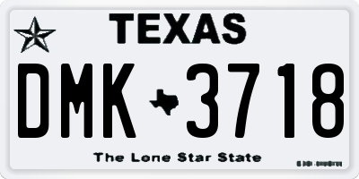 TX license plate DMK3718