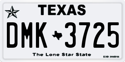 TX license plate DMK3725