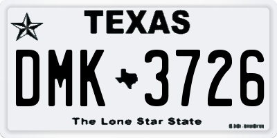 TX license plate DMK3726