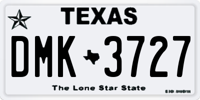 TX license plate DMK3727