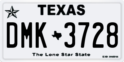 TX license plate DMK3728