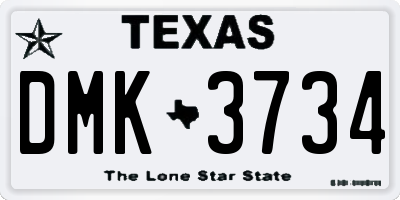 TX license plate DMK3734