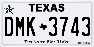 TX license plate DMK3743