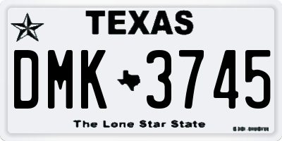 TX license plate DMK3745