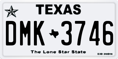 TX license plate DMK3746