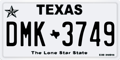 TX license plate DMK3749
