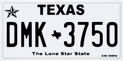 TX license plate DMK3750