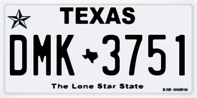 TX license plate DMK3751