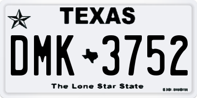 TX license plate DMK3752