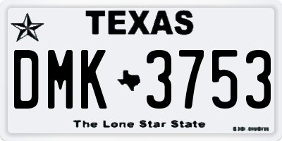 TX license plate DMK3753