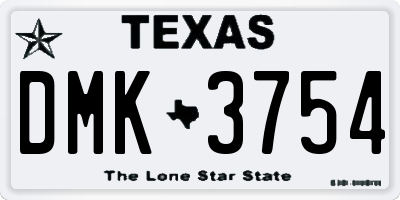 TX license plate DMK3754