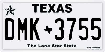 TX license plate DMK3755