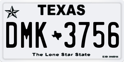 TX license plate DMK3756