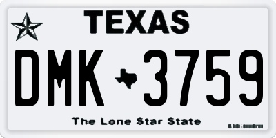 TX license plate DMK3759