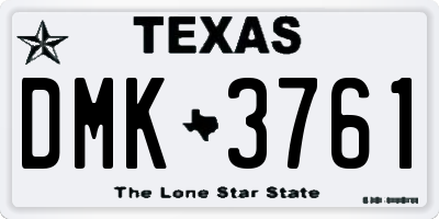 TX license plate DMK3761