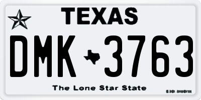 TX license plate DMK3763