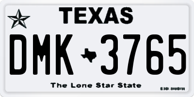 TX license plate DMK3765