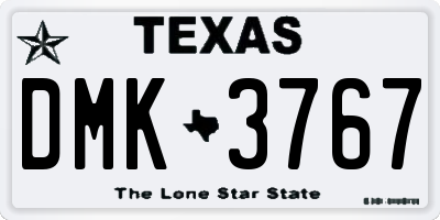 TX license plate DMK3767