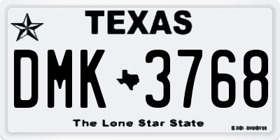 TX license plate DMK3768