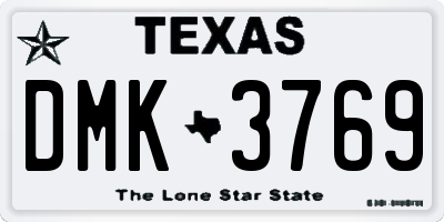 TX license plate DMK3769