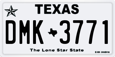 TX license plate DMK3771