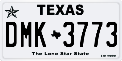 TX license plate DMK3773