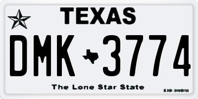 TX license plate DMK3774